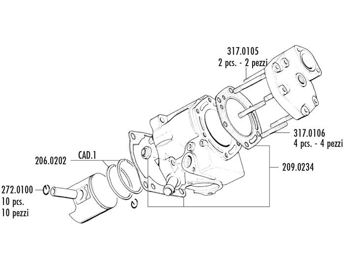 KIT HONDA 125 NSR D.60 NO HEAD