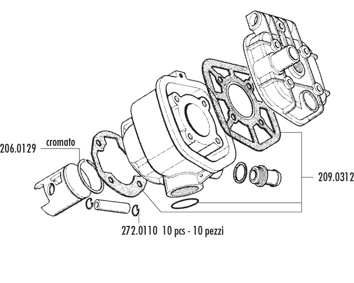 HAUT MOTEUR MOTOBECANE H2O 51 D.39