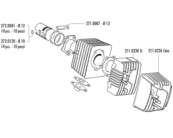 KIT SI D.42 P.PIN D.10 ALUM.CYLIN.