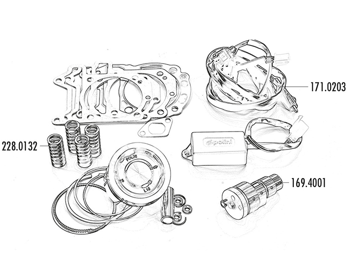 KIT PIAGGIO-VESPA 300 4T PISTONE D.75 E ALBERO A CAMME