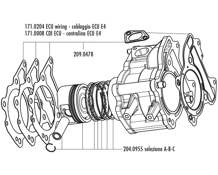 KIT PIAGGIO/VESPA 125/150 4T ie 4V D.61 WITHOUT ECU