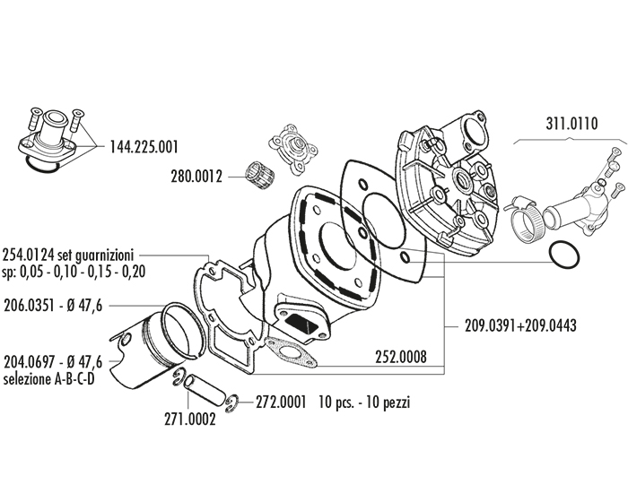 BLOC CYL.PEUGEOT CARB.D.47,6 EVO