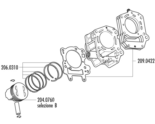 KIT APRILIA LEONARDO,SCARABEO 125/150 D.67 (ROTAX)