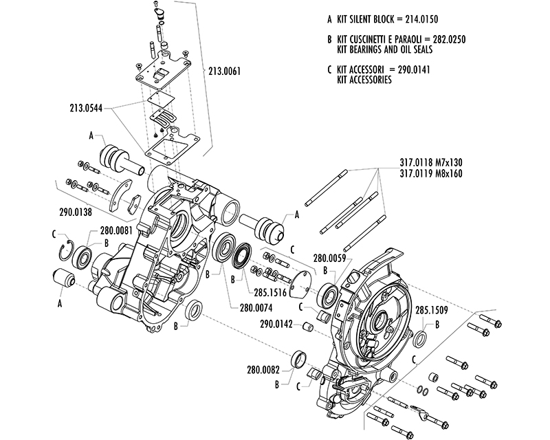 ENGINE CRANKCASE VESPA PX 200 E