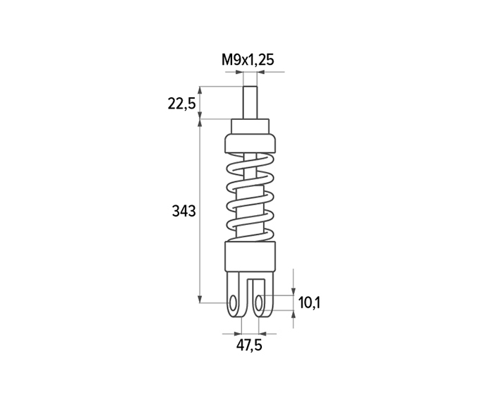 REAR SHOCK ABSOR.VESPA 125/150/200 PX