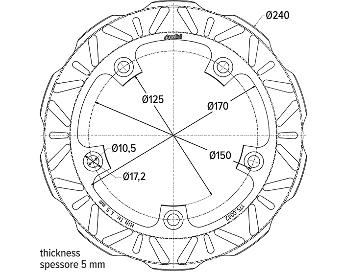 DISQUE DE FREIN KYMCO XCITING D.240